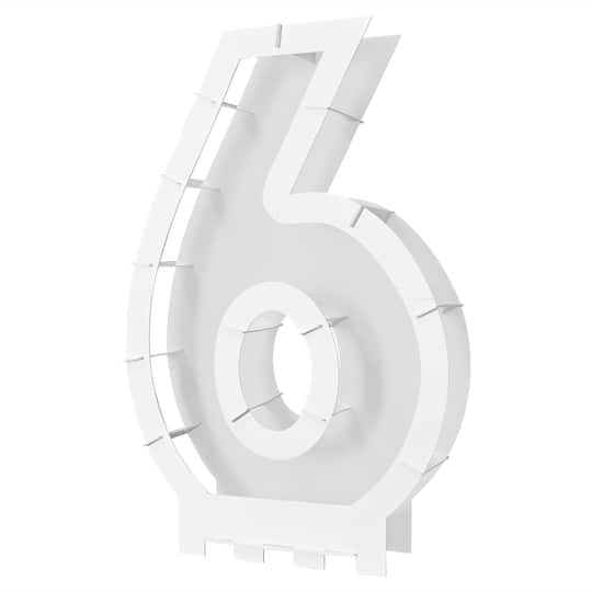 Beistle 56190-6W 32 x 21 in. Mosaic Number 6 Frame Balloon, White - Pack of 4